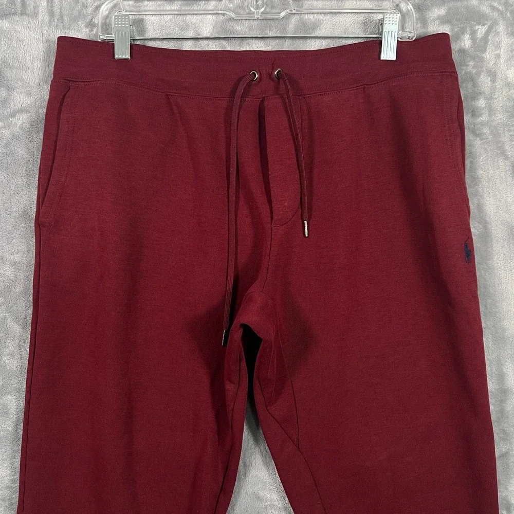 Polo Ralph Lauren Sweatpants Joggers Mens Large Burgundy Red Blue Pony Pants